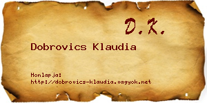 Dobrovics Klaudia névjegykártya