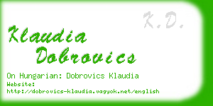 klaudia dobrovics business card